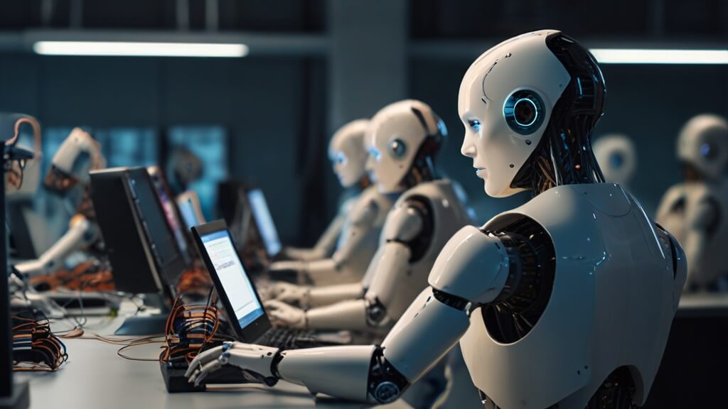 Default working on computer company many ai robot working back 3 4 AI Consulting Services